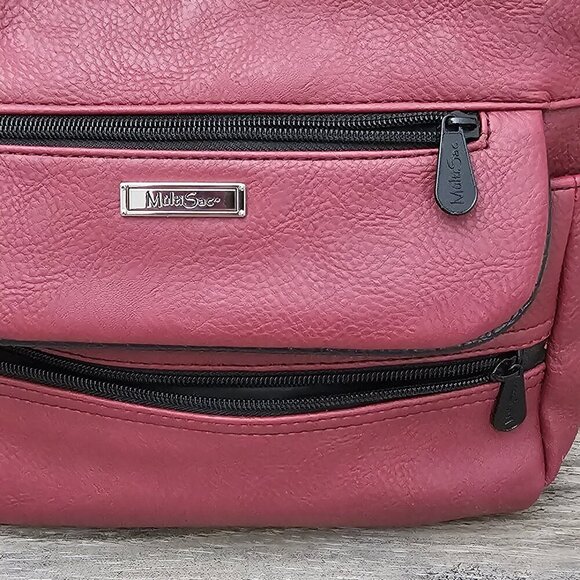 Multi Sac Flare Hobo Handbag Croc Detail Maroon Bag - Picture 4 of 13